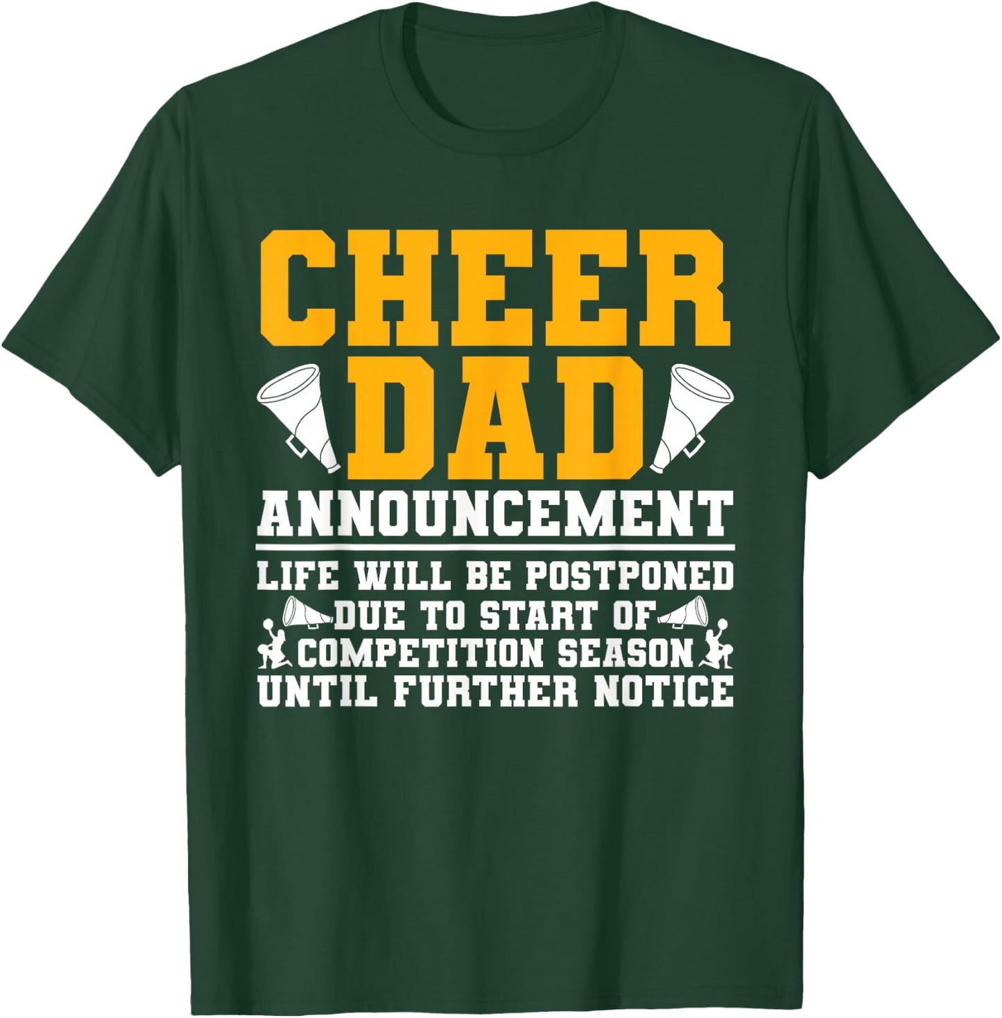 Cheerleading Papa Funny Cheer Dad Announcement T-Shirt - T-Shirt | Forest