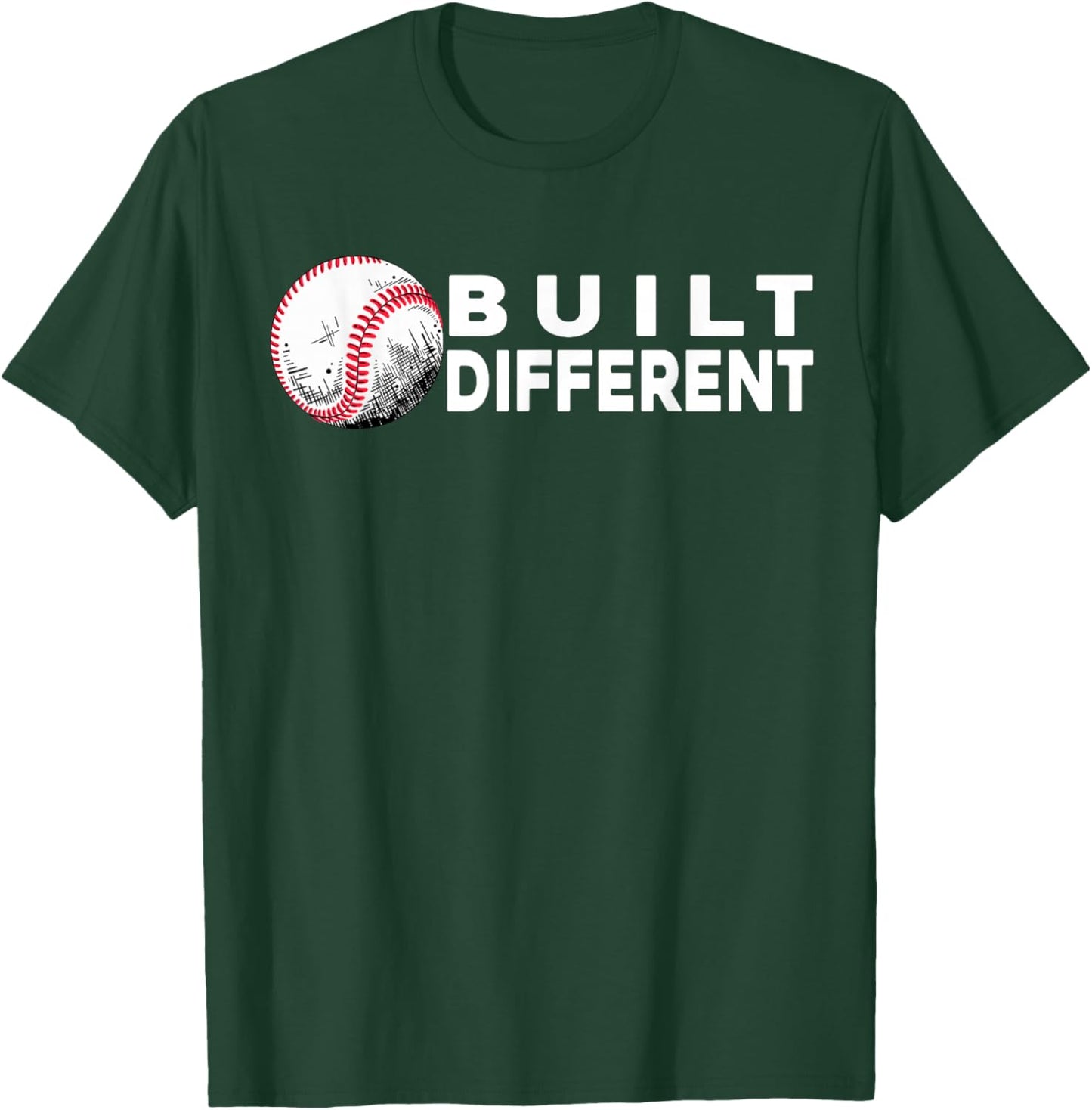 Built Different - Baseball Awsome T-Shirt - T-Shirt | Forest