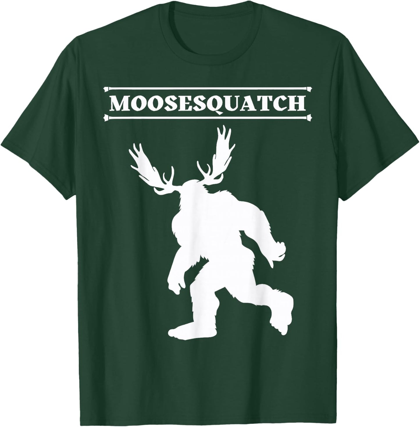 White Moosesquatch Funny Moose-Sassquatch Cryptid Creature T-Shirt - T-Shirt | Forest