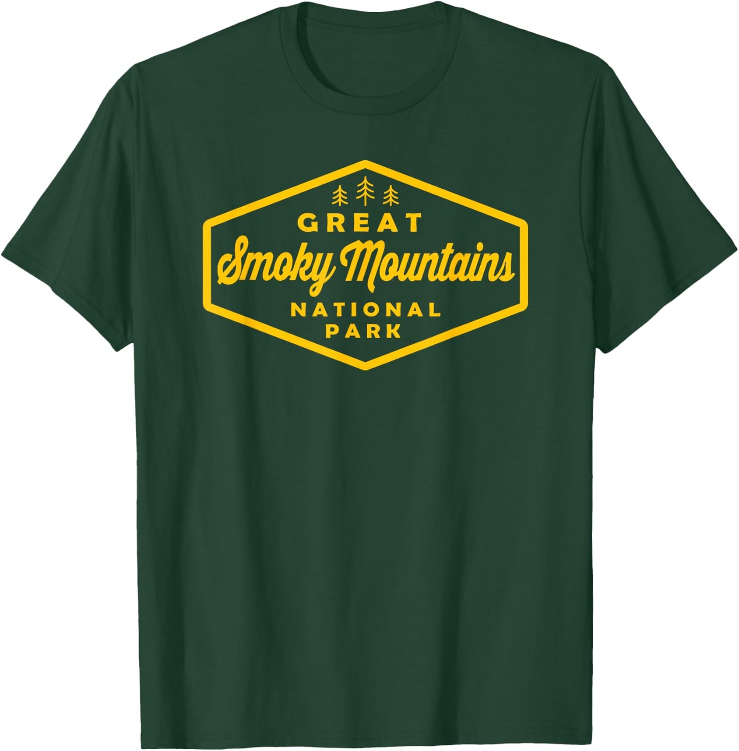 Great Smoky Mountains National Park Hexagon Camping Hiking T-Shirt - T-Shirt | Forest