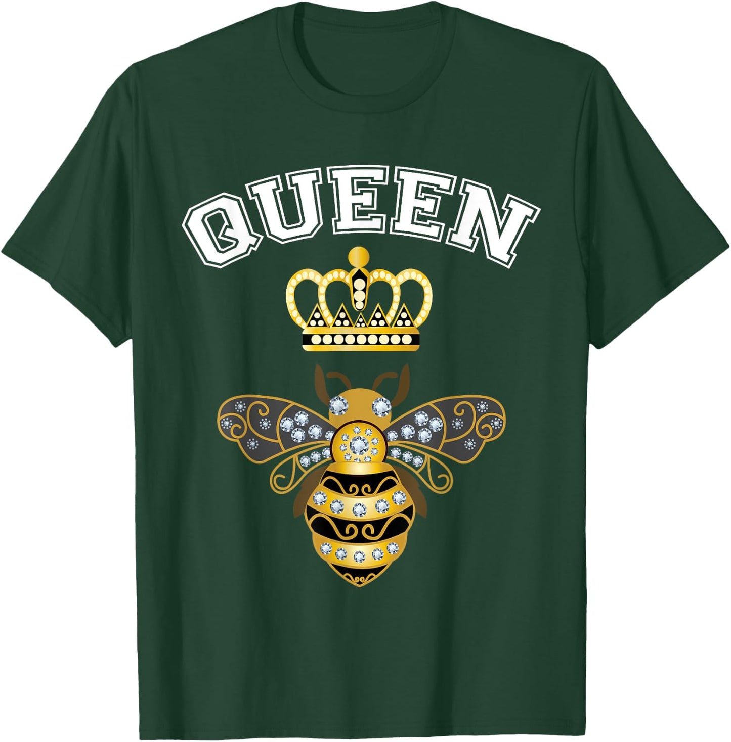 Queen Bee Crown Women Men Girls Honey Hive Beekeeping Bee T-Shirt - T-Shirt | Forest