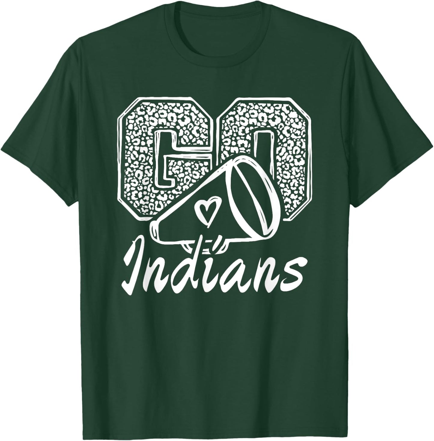 Go Cheer Indians Sports Name Gifts Men Women Boy Girl T-Shirt - T-Shirt | Forest