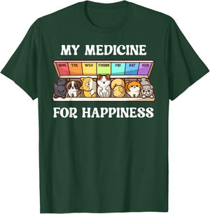 My Medicine For Happiness Dogs Every Day Dog Lover T-Shirt - T-Shirt | Forest