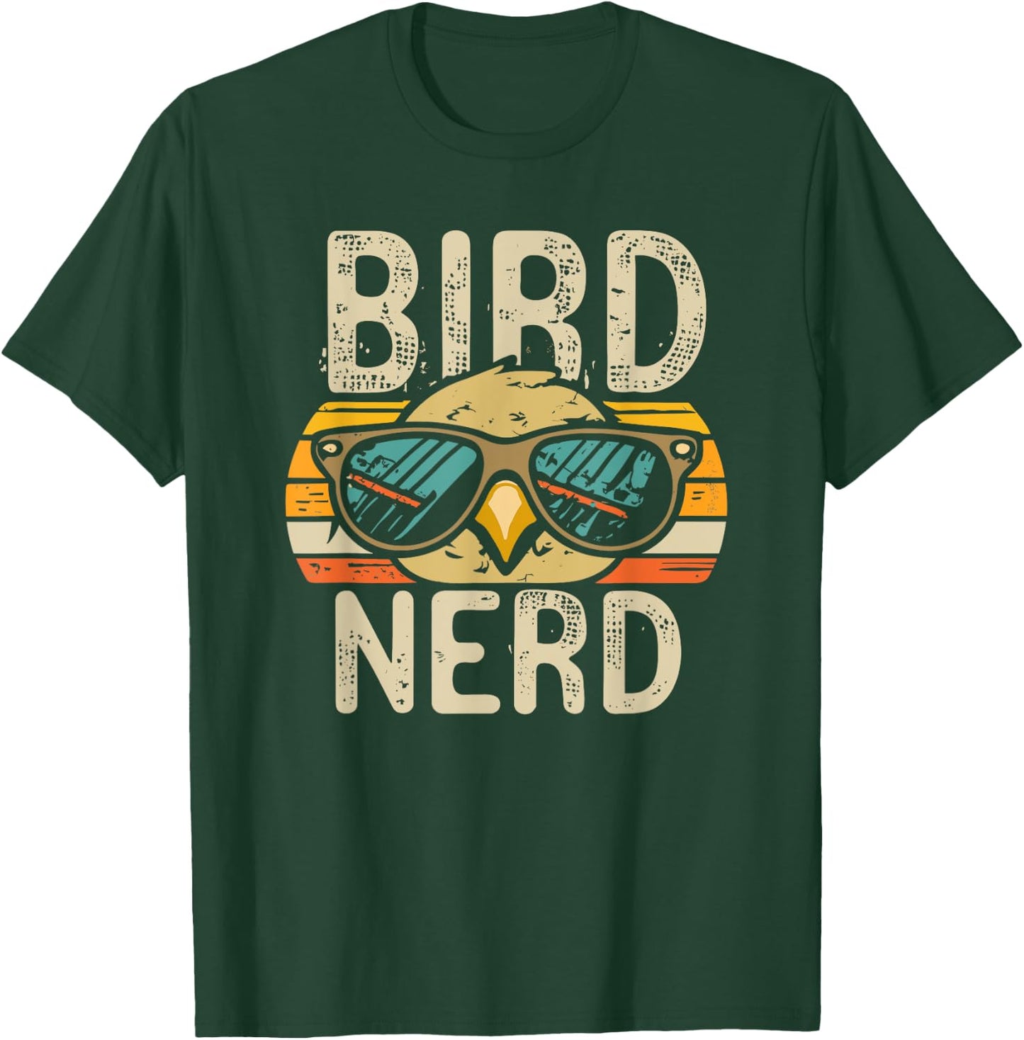 I heart Birds Funny Bird Nerd Vintage Retro Sunset Cute T-Shirt - T-Shirt | Forest