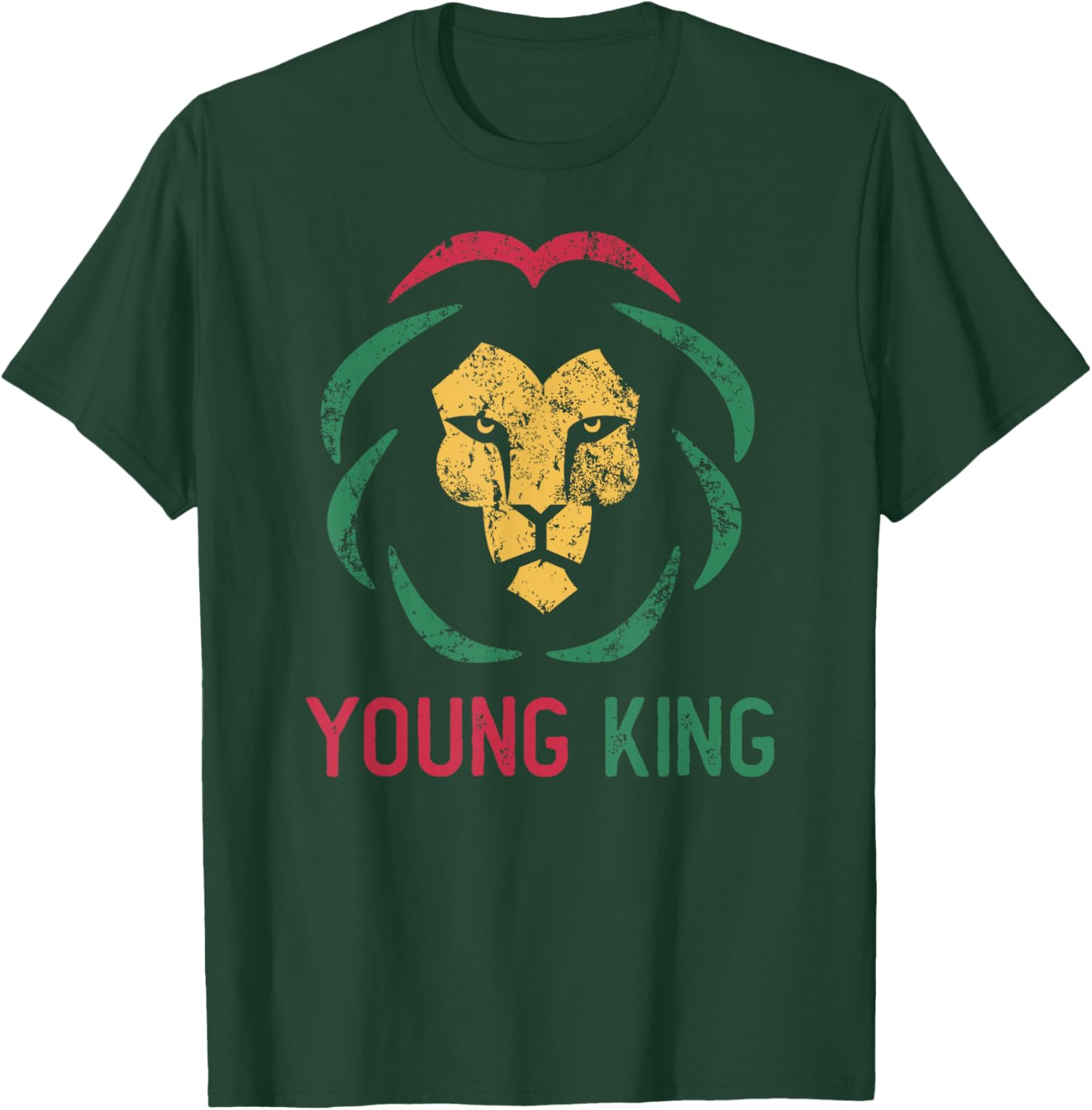 Young King African Lion Boy Black History Month African Boys T-Shirt - T-Shirt | Forest