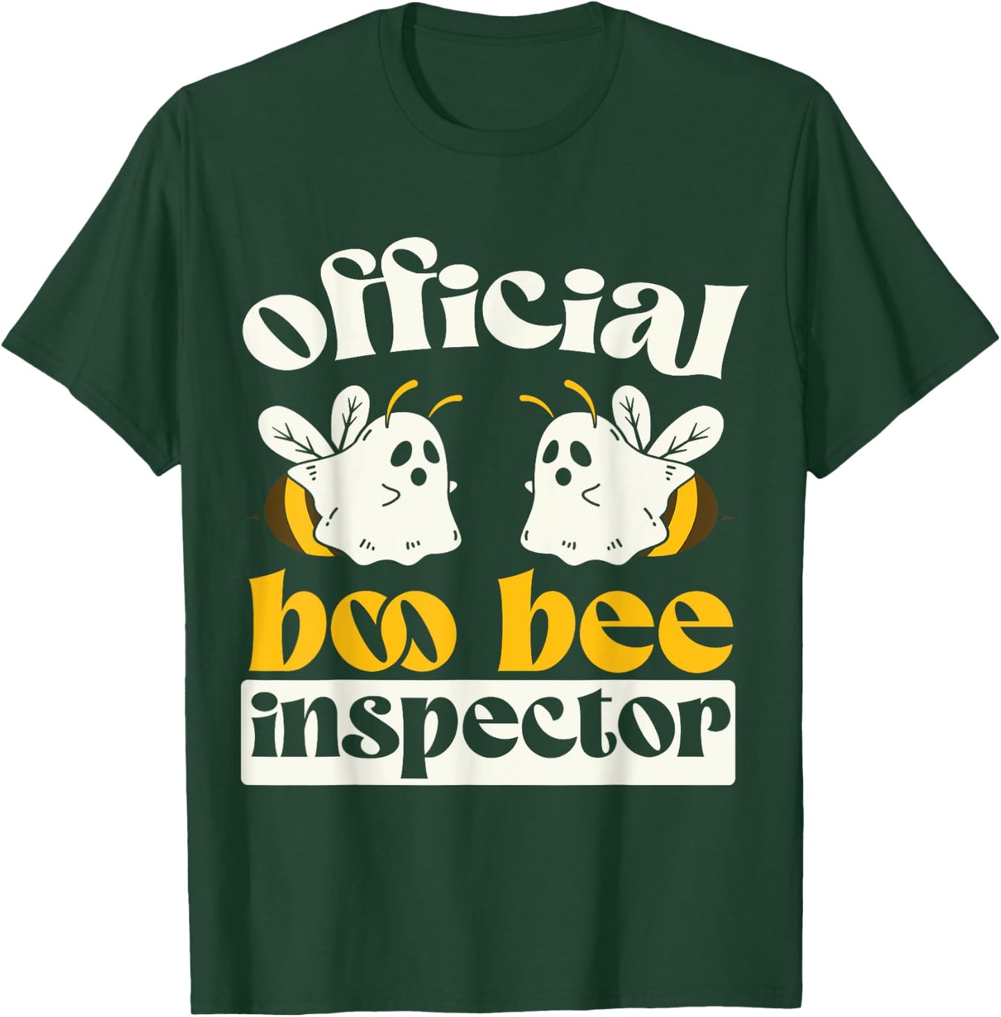 Official Boo Bee Inspector Halloween Humor Funny Ghost T-Shirt - T-Shirt | Forest