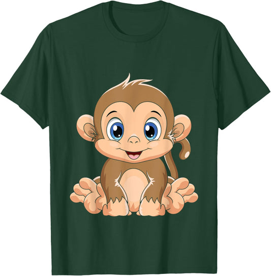 Cute Baby Monkey - Animal Lover Primate Zookeeper Zoology T-Shirt - T-Shirt | Forest