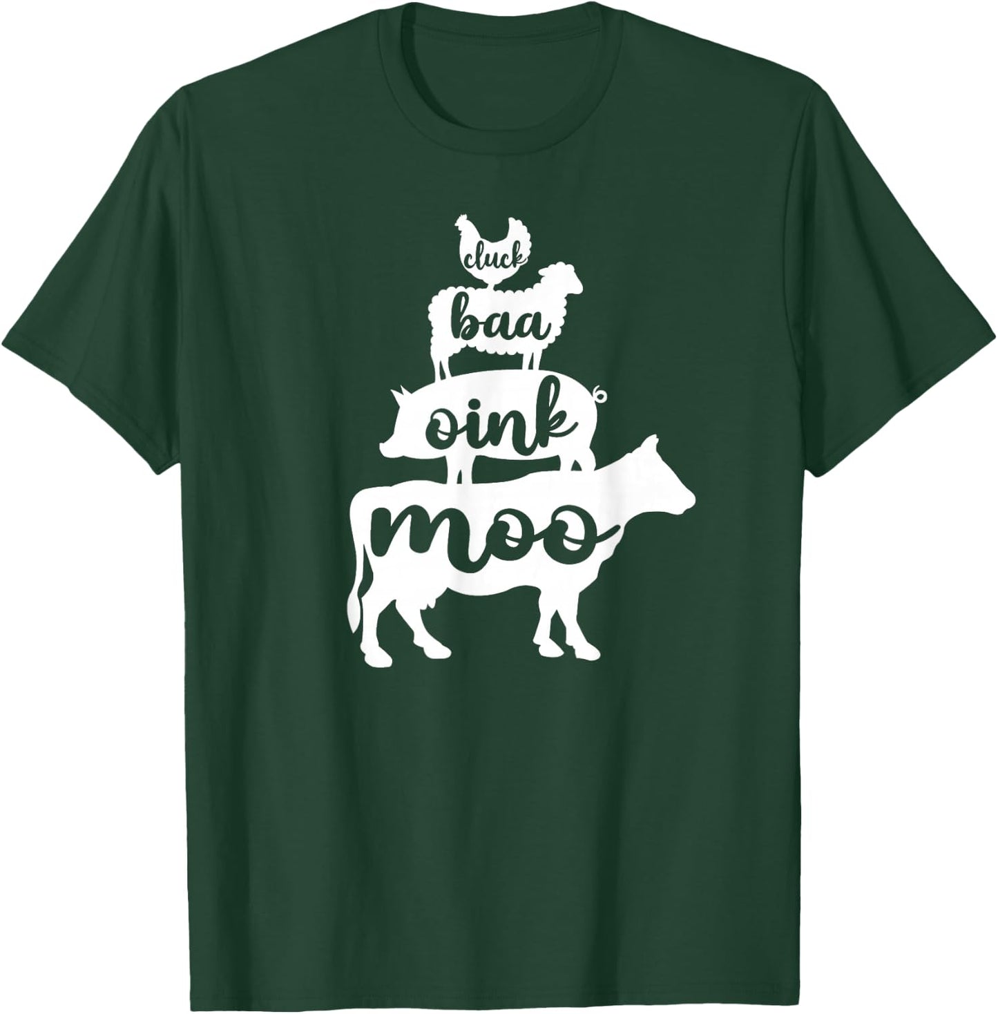 Oink Cluck Baa Moo Birthday, Pig, Chicken, Cow, Farmer T-Shirt - T-Shirt | Forest