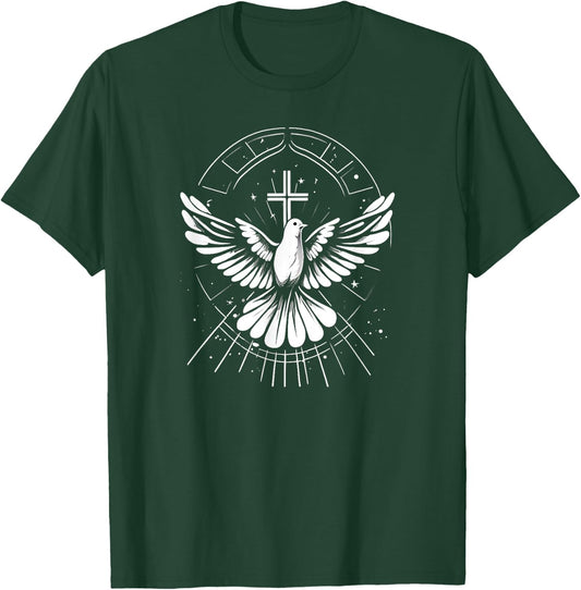 Holy Spirit Dove Praise Jesus Pentecost T-Shirt - T-Shirt | Forest