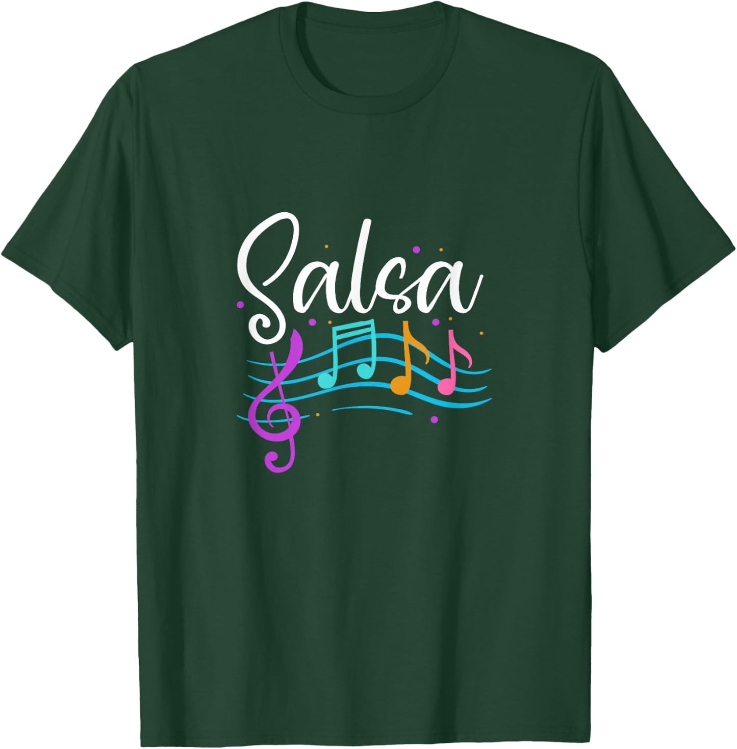 Salsa Musical Notes Latin Music Dance T-Shirt - T-Shirt | Forest