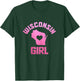 Wisconsin Girl State Map Heart Pride Vintage T-Shirt - T-Shirt | Forest