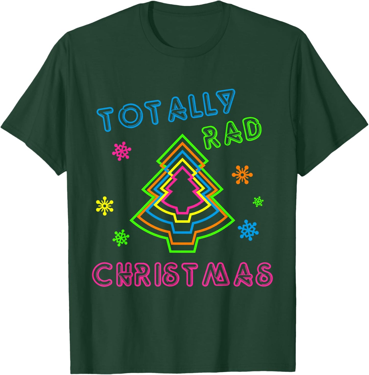 Totally Rad Christmas - 80s Retro Christmas T-Shirt - T-Shirt | Forest