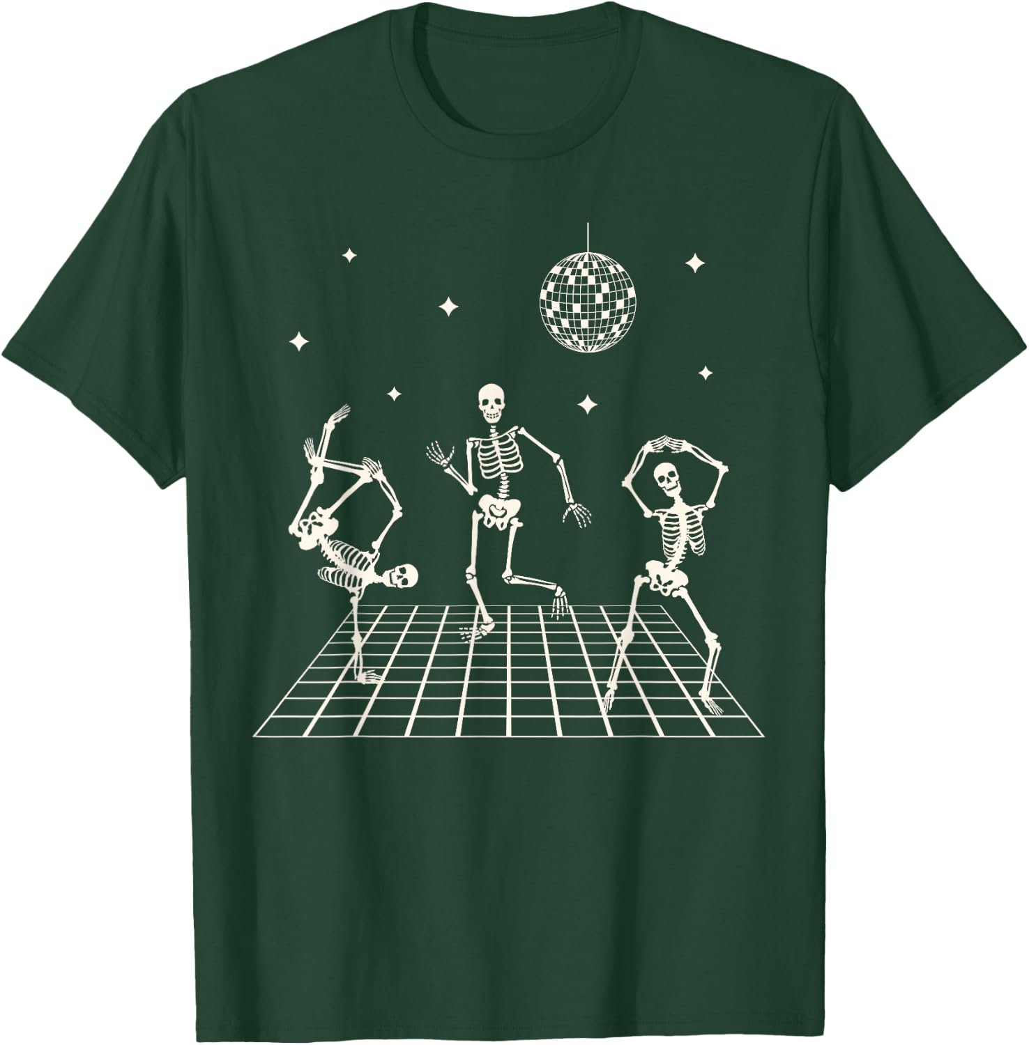 Skeletons Dancing at the Club with a disco ball Halloween T-Shirt - T-Shirt | Forest