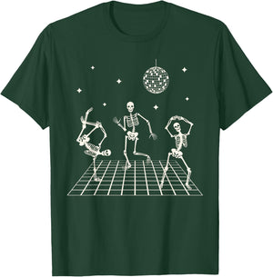 Skeletons Dancing at the Club with a disco ball Halloween T-Shirt - T-Shirt | Forest
