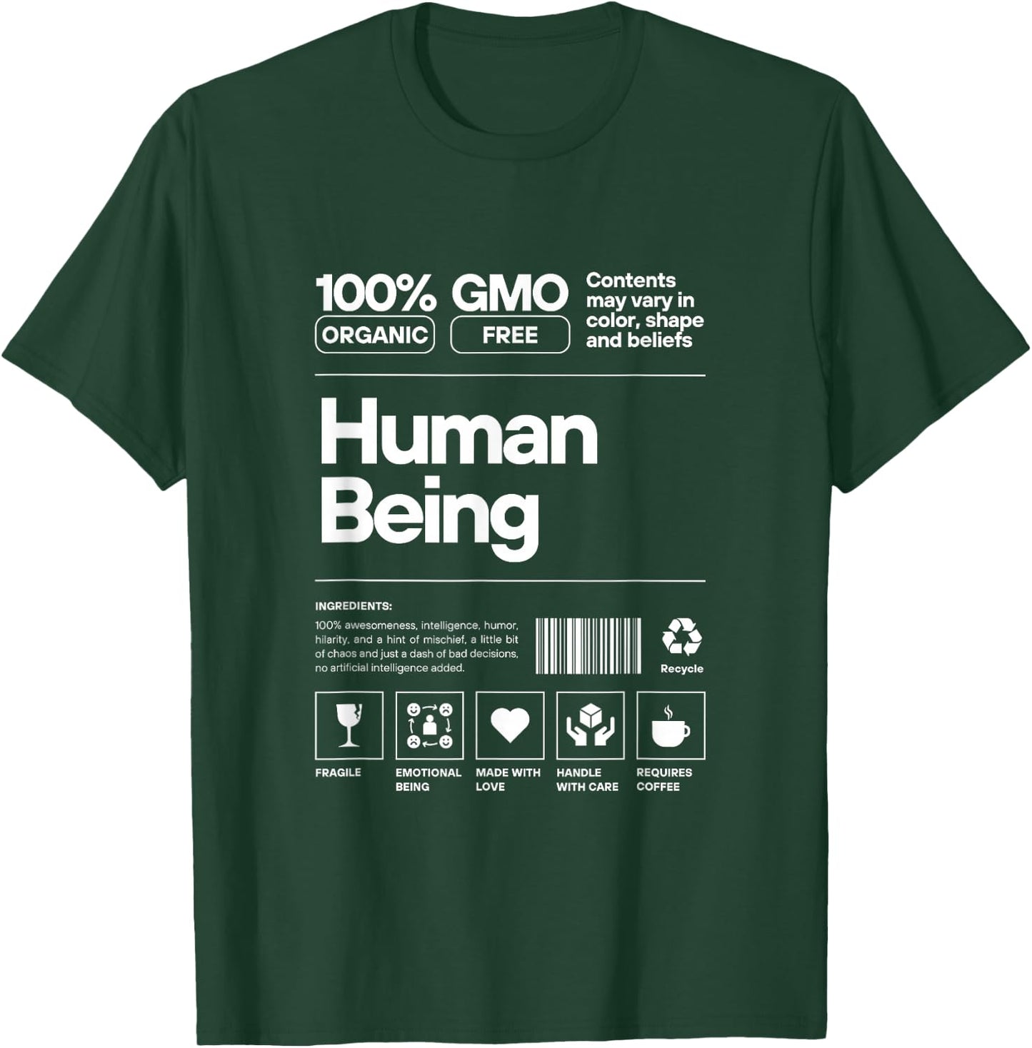 Human Beings Colors May Vary, 100% organic, funny T-Shirt - T-Shirt | Forest