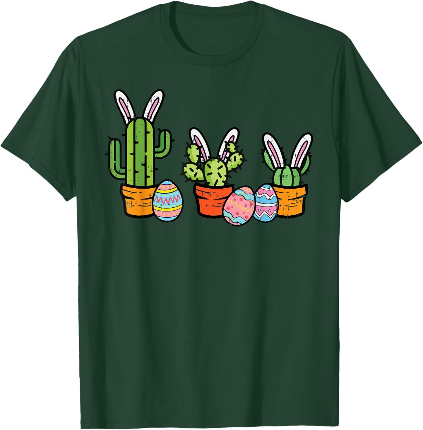 Easter Cactus Bunny Succulent Plant Mexican Men Women Kids T-Shirt - T-Shirt | Forest