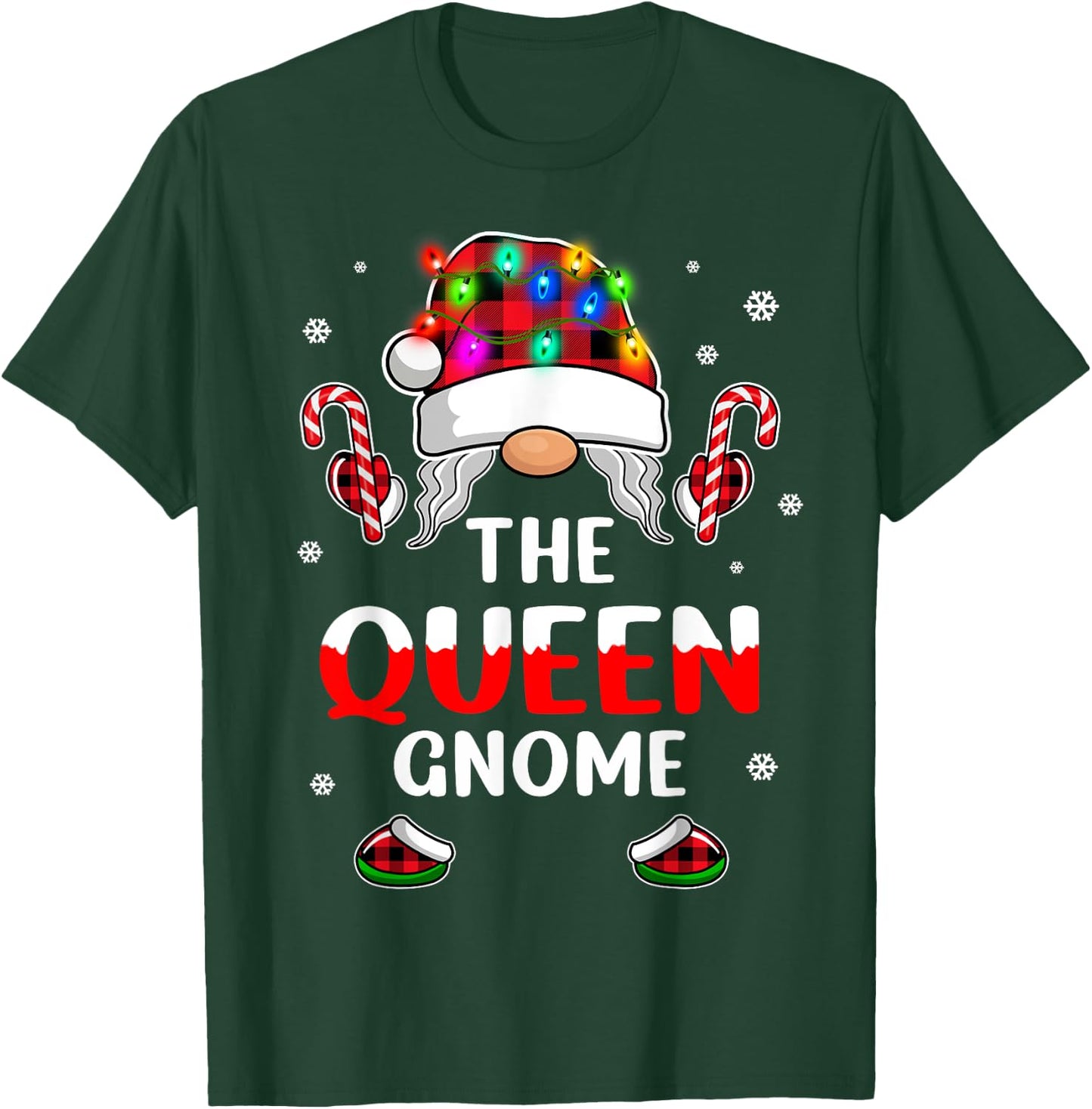 The Queen Gnome Christmas Family Matching Pajama T-Shirt - T-Shirt | Forest