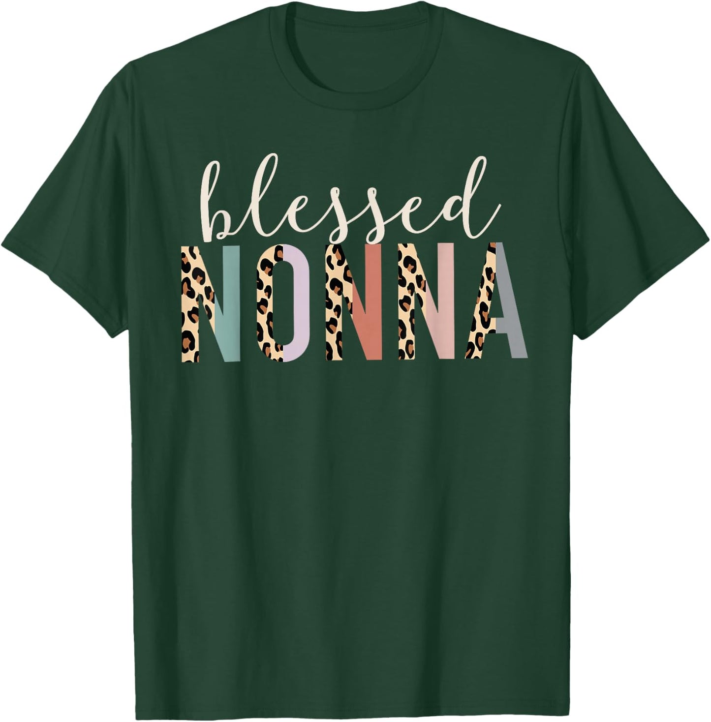 Blessed Nonna Cute Leopard Print T-Shirt - T-Shirt | Forest