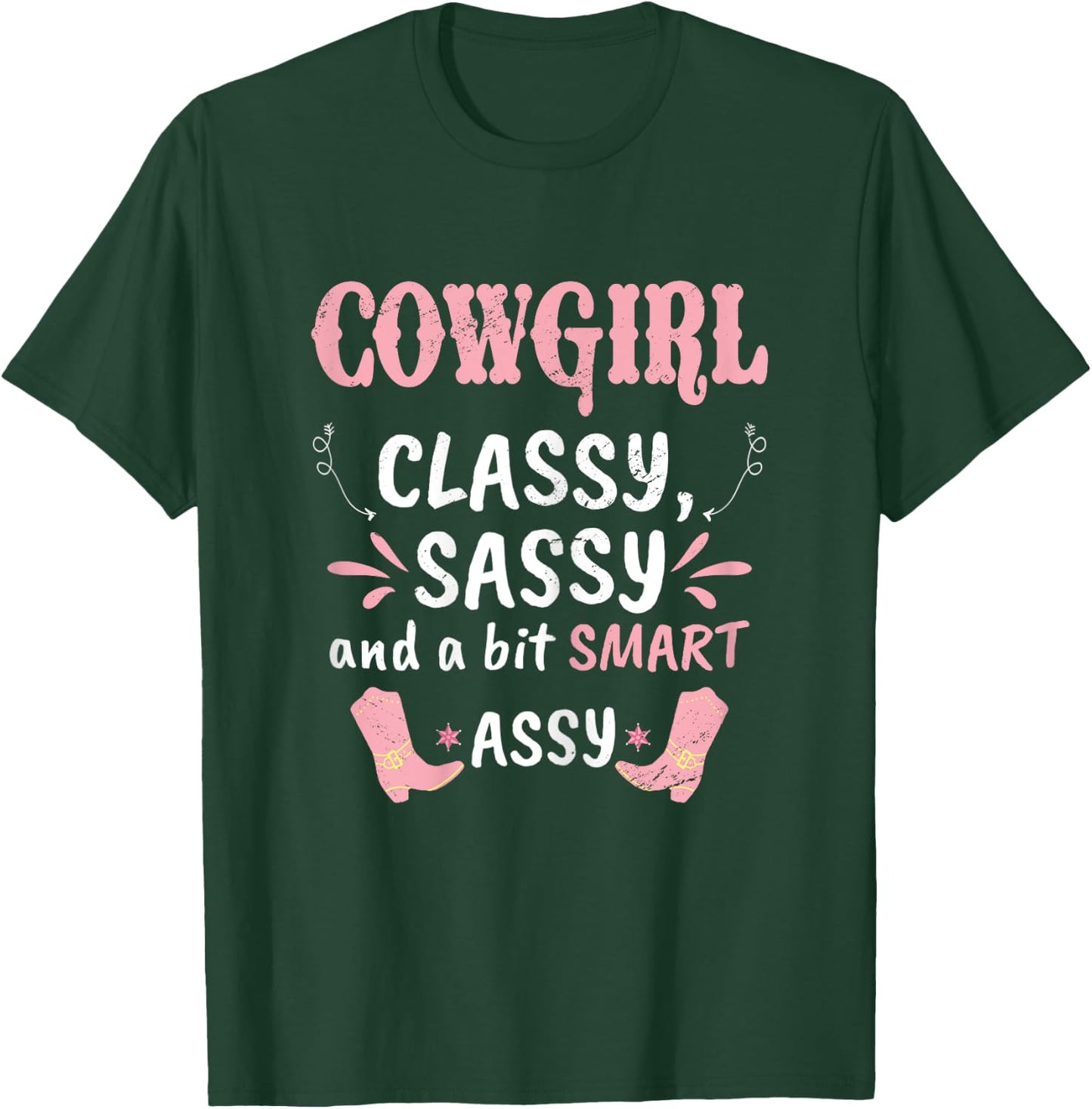 Funny Cowgirl Graphic Women Girls Cowgirl Western Rodeo T-Shirt - T-Shirt | Forest