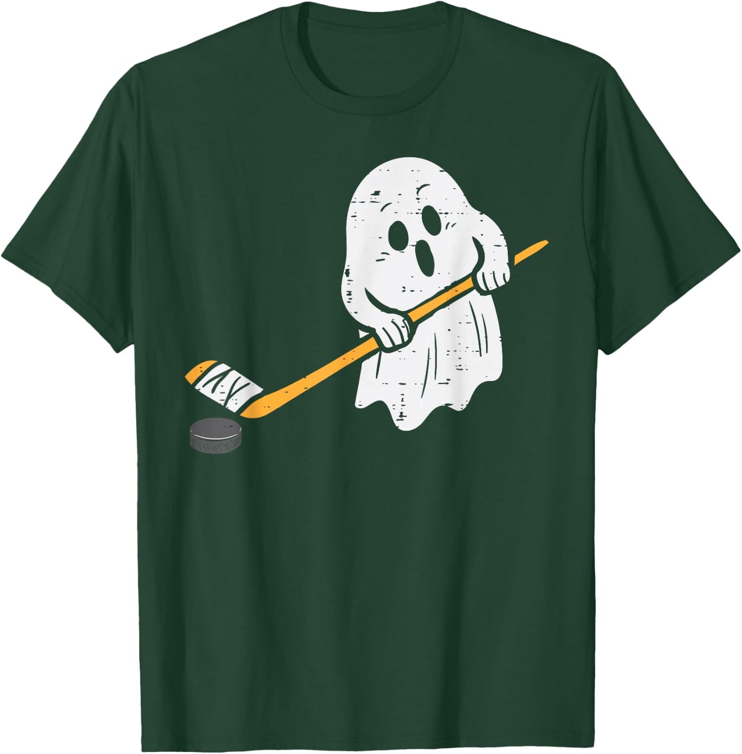 Ghost Playing Ice Hockey Halloween Costume Sports Men Boys T-Shirt - T-Shirt | Forest