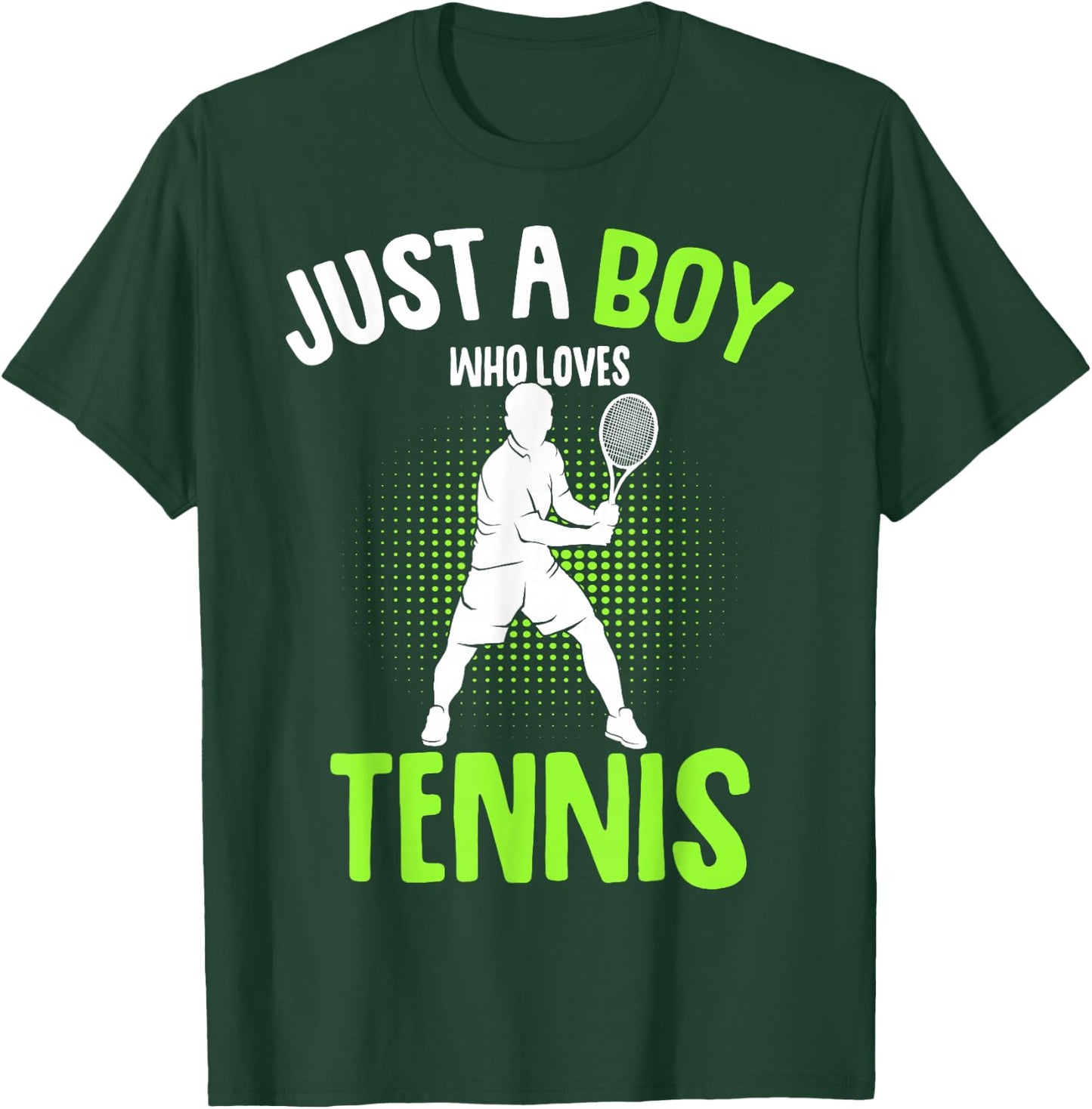 Just a Boy who Loves Tennis Player Boys Kids T-Shirt - T-Shirt | Forest