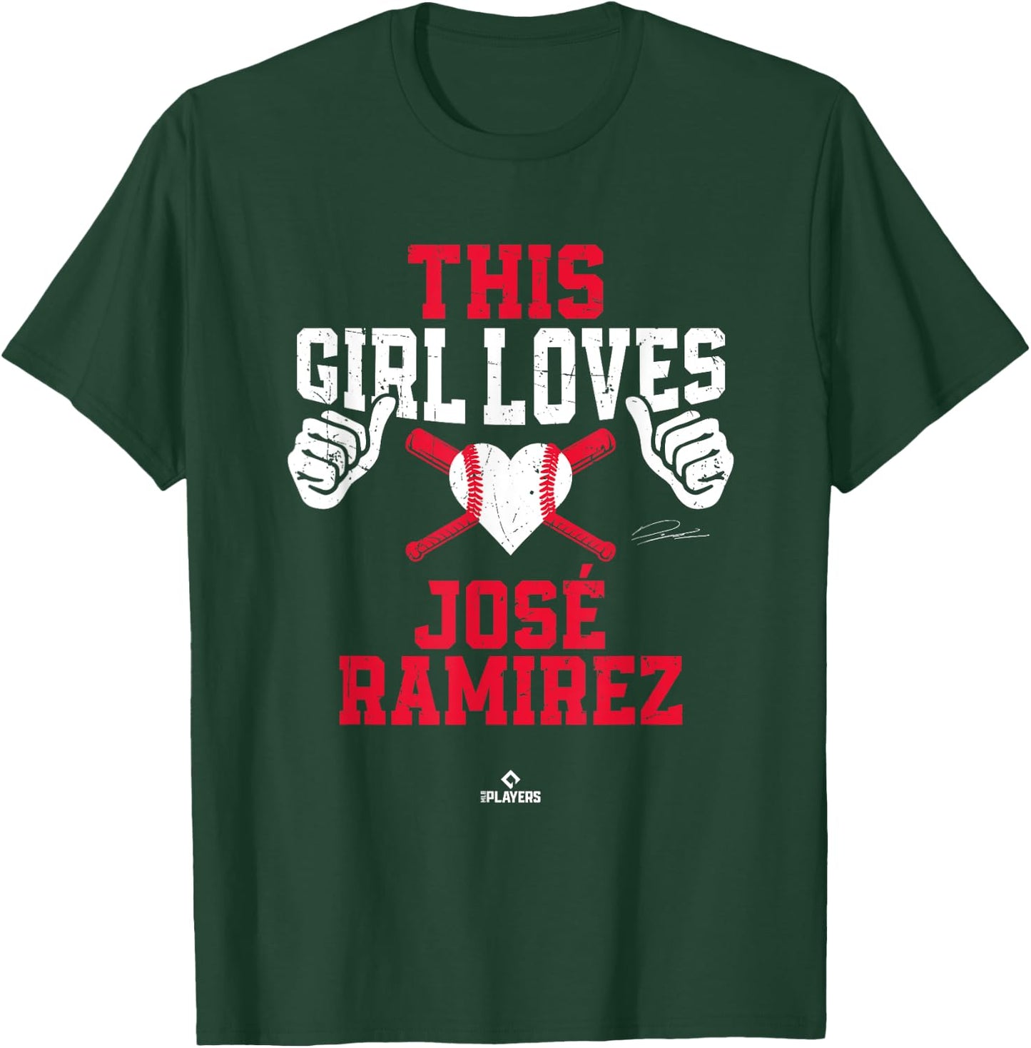 This Girl Loves Jose Ramirez Jose Ramirez Cleveland MLBPA T-Shirt - T-Shirt | Forest