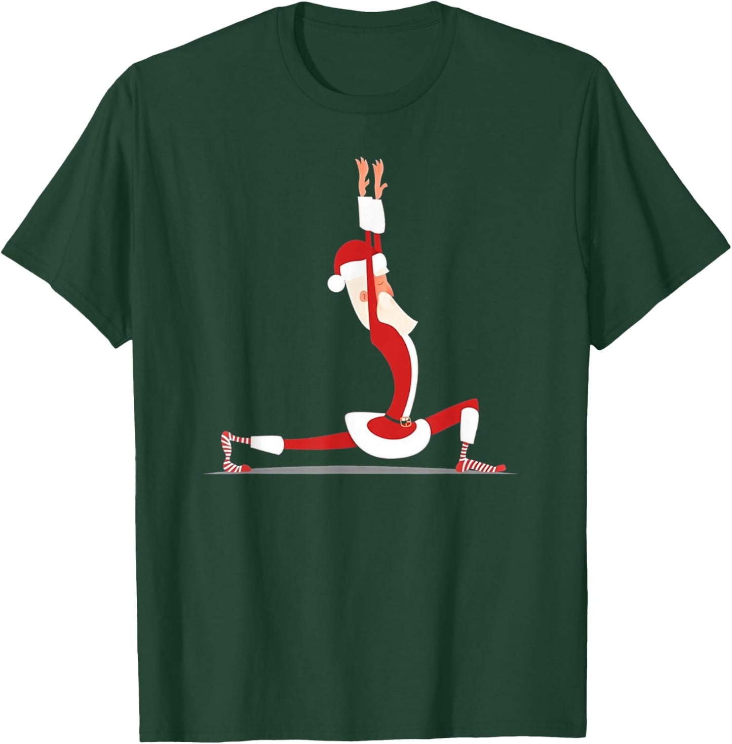 Yoga Christmas Santa Pose Funny Christmas Lovers Costume T-Shirt - T-Shirt | Forest