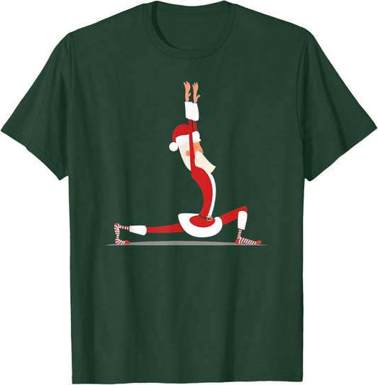 Yoga Christmas Santa Pose Funny Christmas Lovers Costume T-Shirt - T-Shirt | Forest