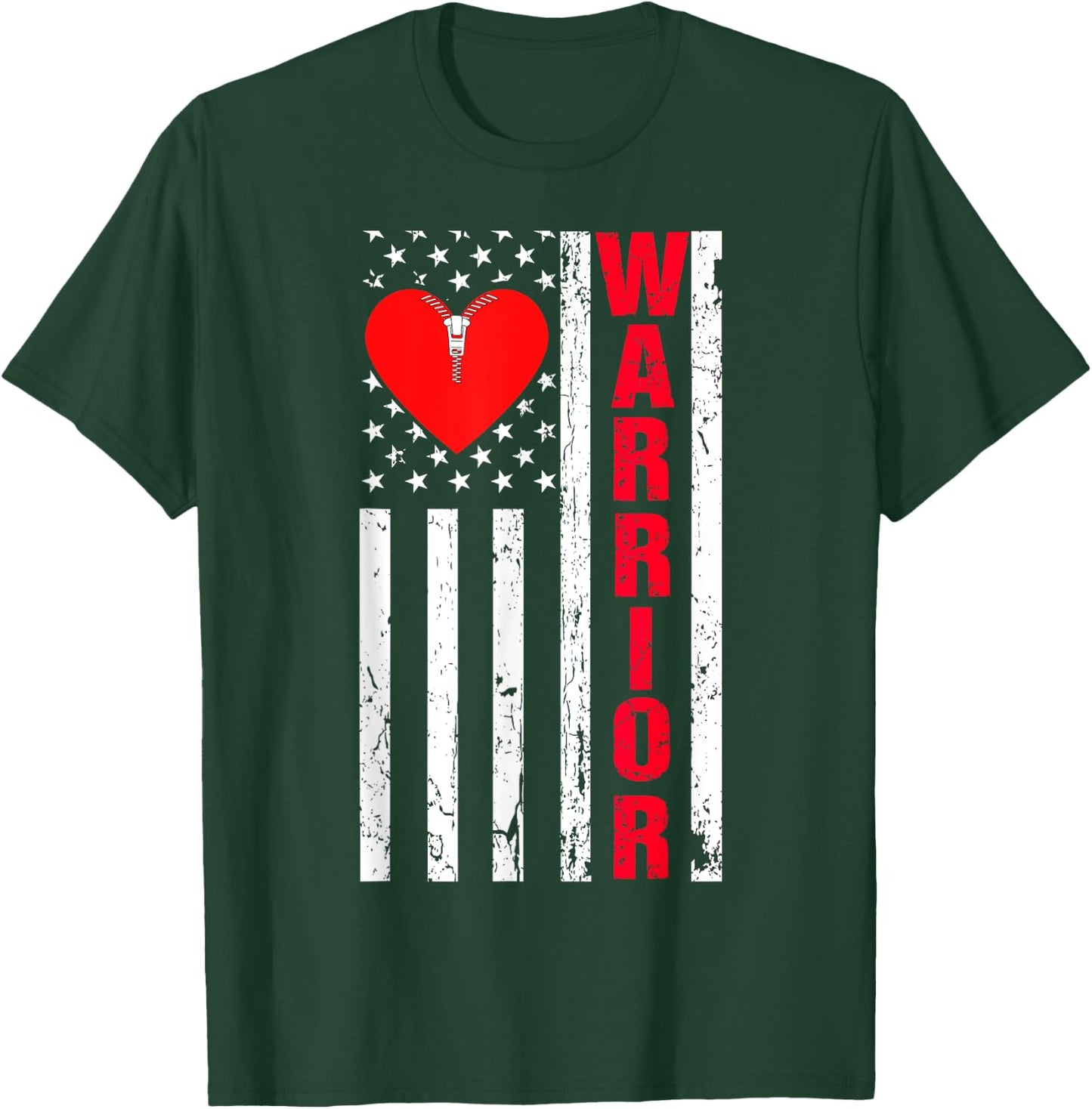 Open Heart Surgery Recovery Survivor Heart Warrior Men Women T-Shirt - T-Shirt | Forest