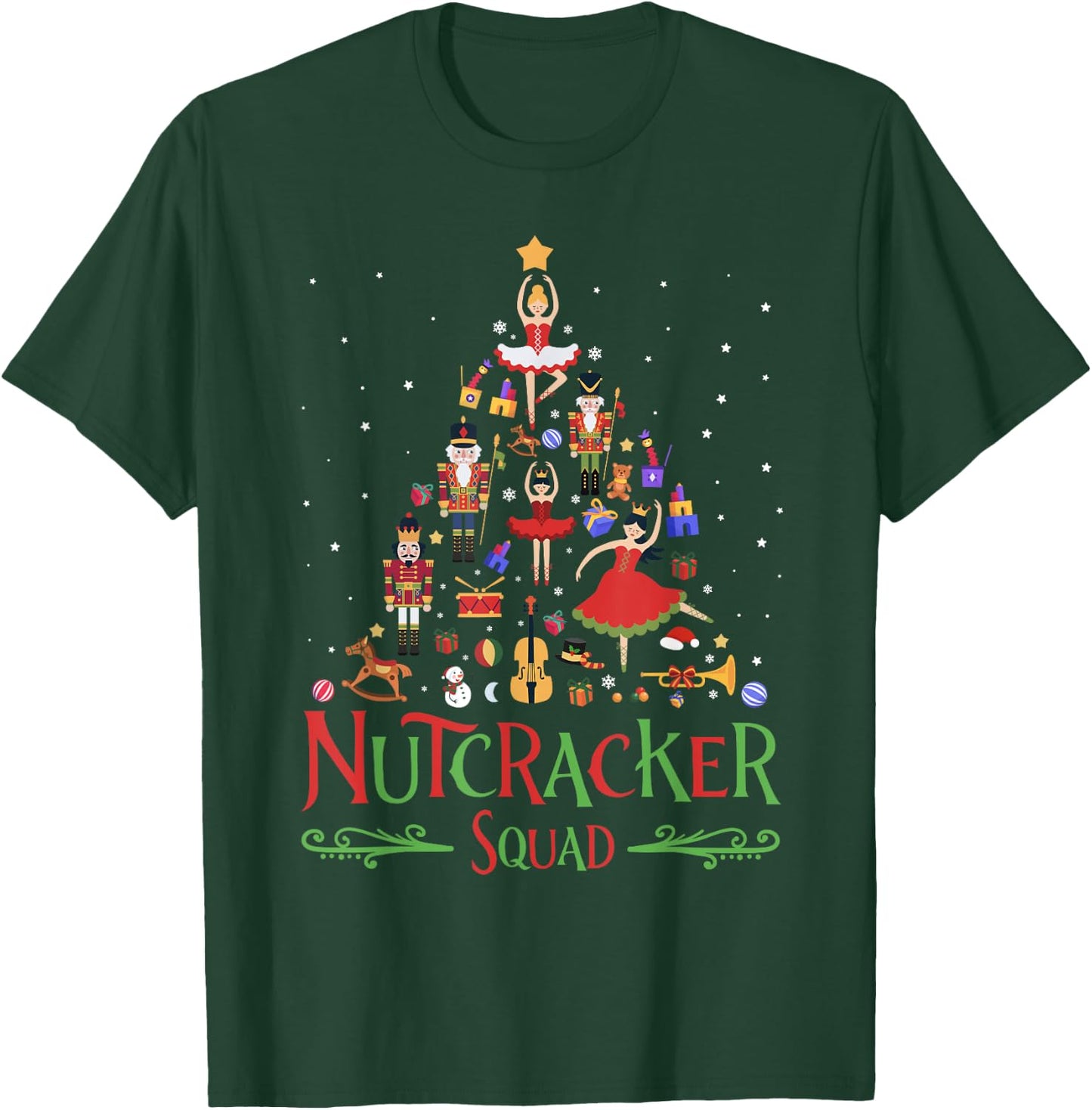 Nutcracker Tree Christmas Holiday Nutcracker Squad Ballet T-Shirt - T-Shirt | Forest