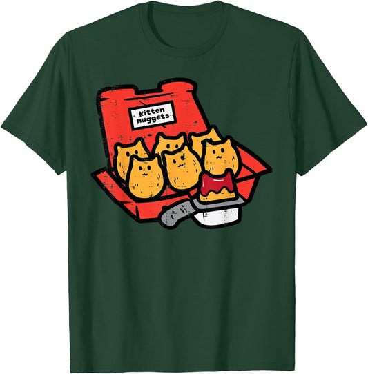 Kitten Nuggets Cute Fast Food Cat Food Lover Girls Boys Kids T-Shirt - T-Shirt | Forest