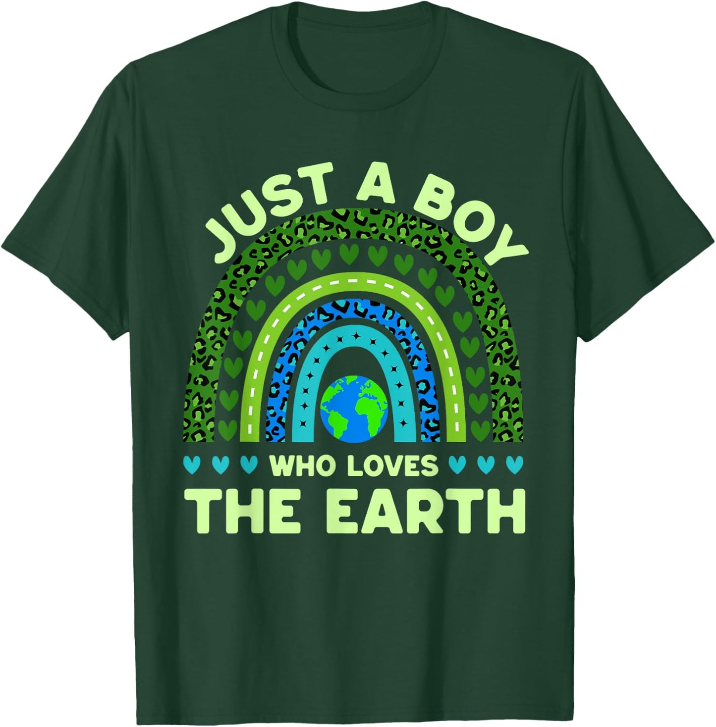 Just A Boy Who Loves The Earth | Earth Day 2024 Rainbow T-Shirt - T-Shirt | Forest