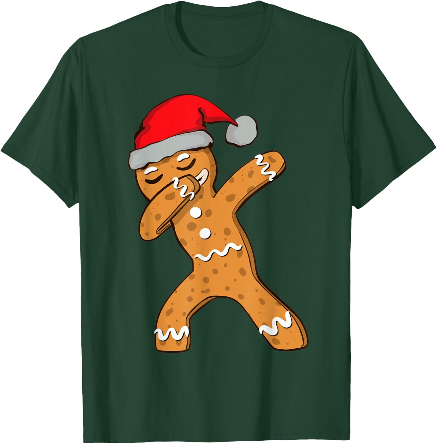 Kids Dabbing Dab Gingerbread Man Xmas Girls Boys Christmas T-Shirt - T-Shirt | Forest