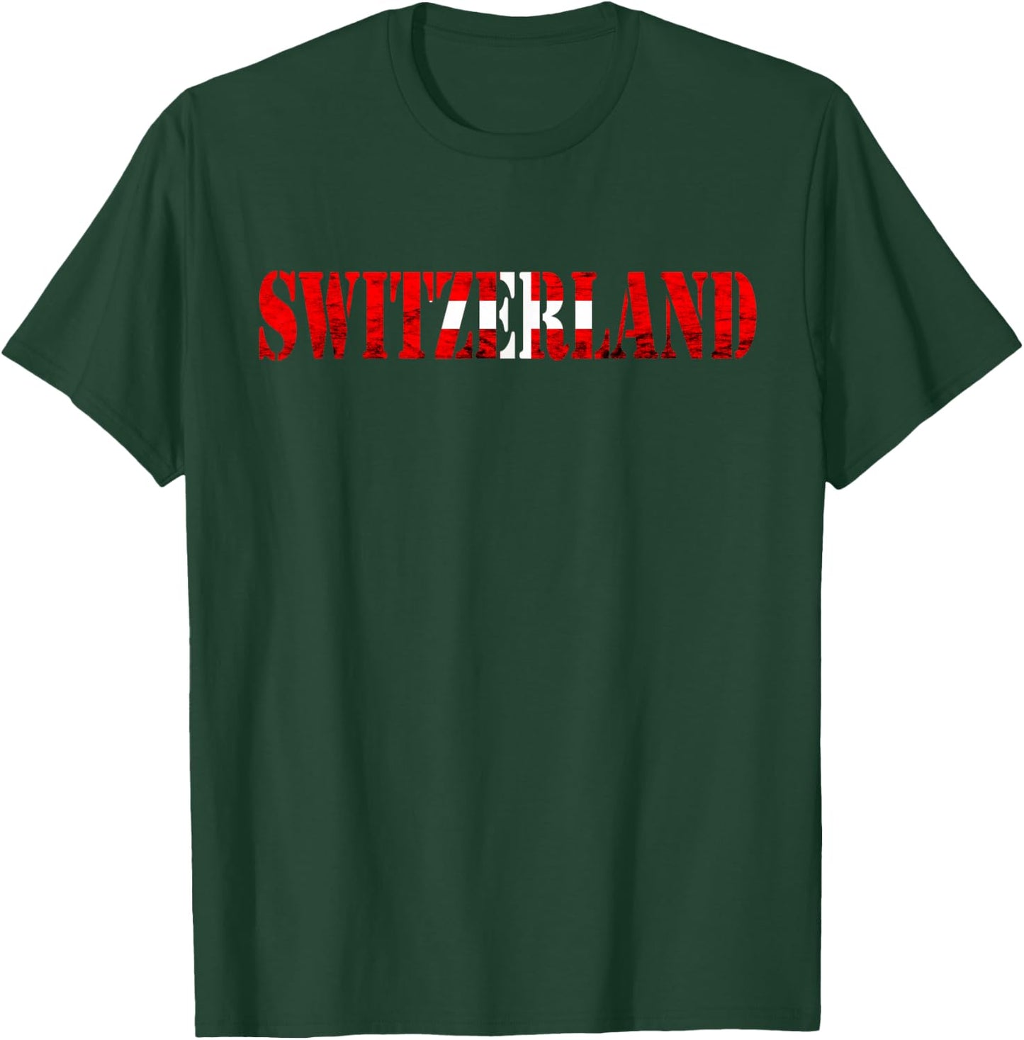 Switzerland Flag Vintage Swiss Flag Swiss Pride Swiss Roots T-Shirt - T-Shirt | Forest