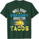 Cyber Security Shirts Will Give Cyber Security Advice For Tacos - -Adults , Black, Small, Short Sleeve T-Shirt - T-Shirt | Forest