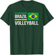 Brazil Volleyball Brasil Flag Supporter Pride Sport T-Shirt - T-Shirt | Forest
