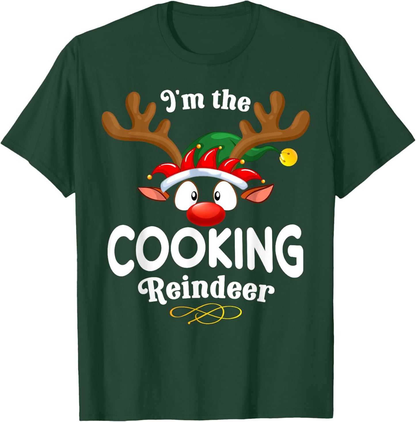 Christmas PJS Cooking XMas Reindeer Matching T-Shirt - T-Shirt | Forest