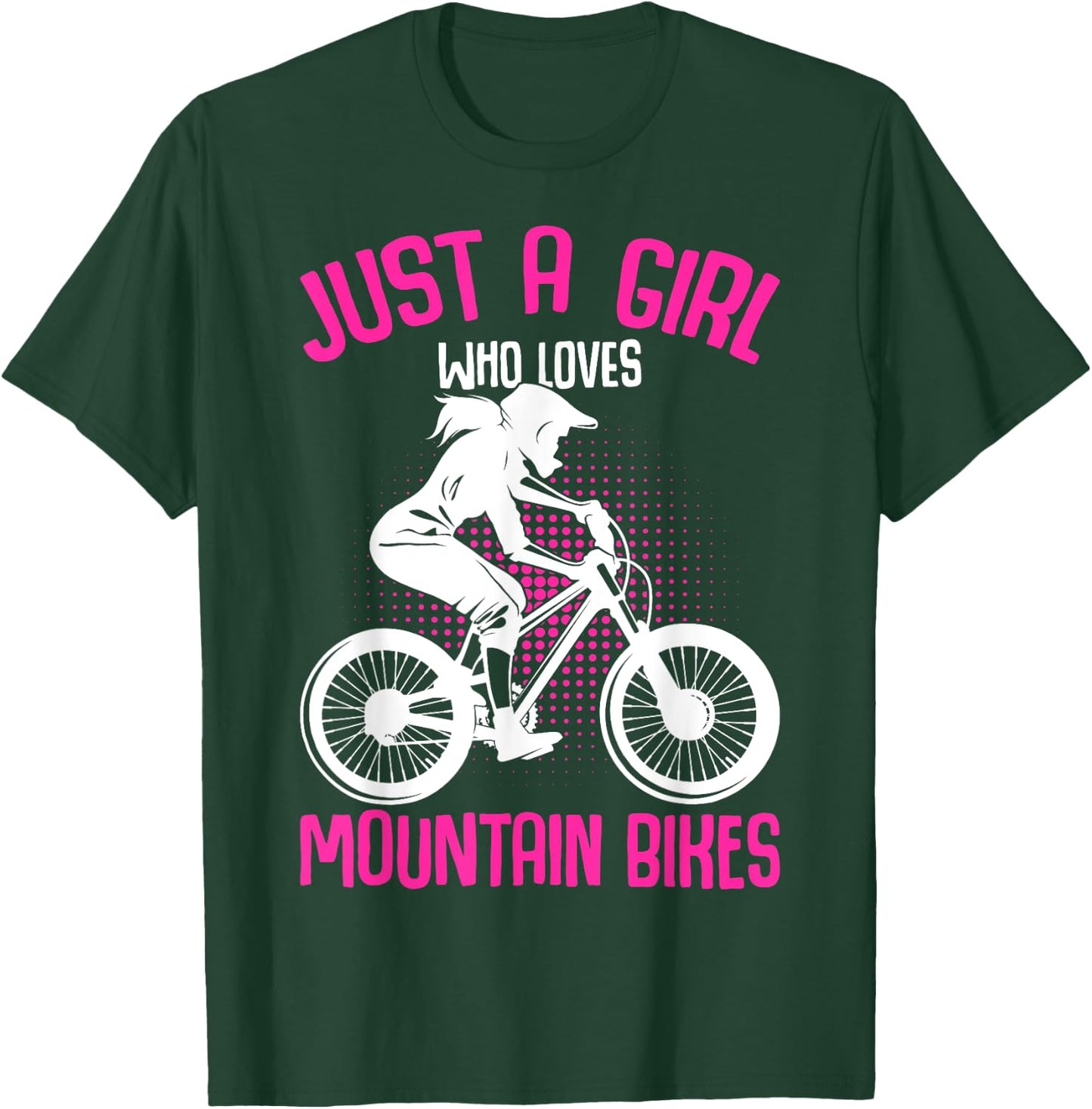 Just A Girl Who Loves Mountain Bike MTB Downhill Biker Kids T-Shirt - T-Shirt | Forest