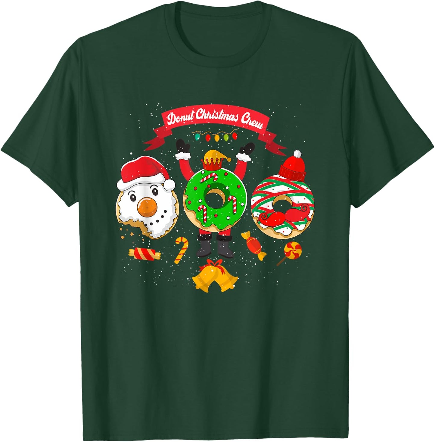Donut Christmas Squad Pastry Chef Holiday Baking Donuts T-Shirt - T-Shirt | Forest