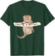 HUMORUS CATS Cute Cat 'Hang In There' Motivational & Inspirational Adult - Black, Small T-Shirt - T-Shirt | Forest