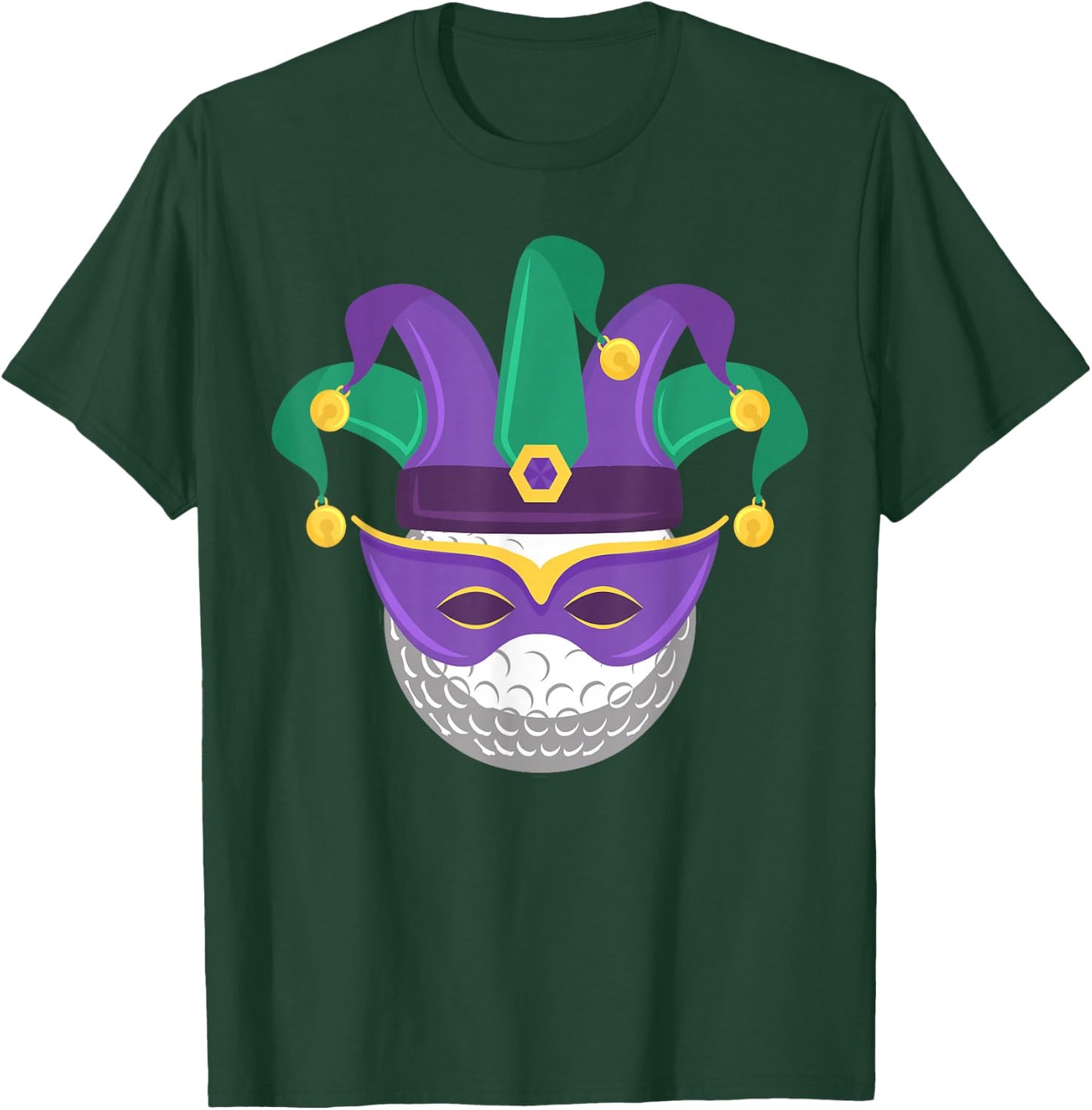 Mardi Gras Golf Ball Carnival Themed Golfing Tournament T-Shirt - T-Shirt | Forest