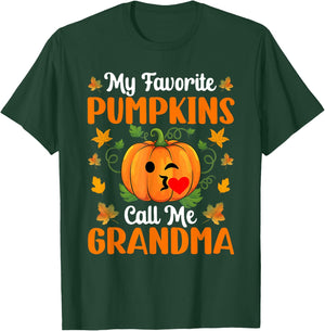 My Favorite Pumpkins Call Me Grandma Funny Halloween T-Shirt - T-Shirt | Forest