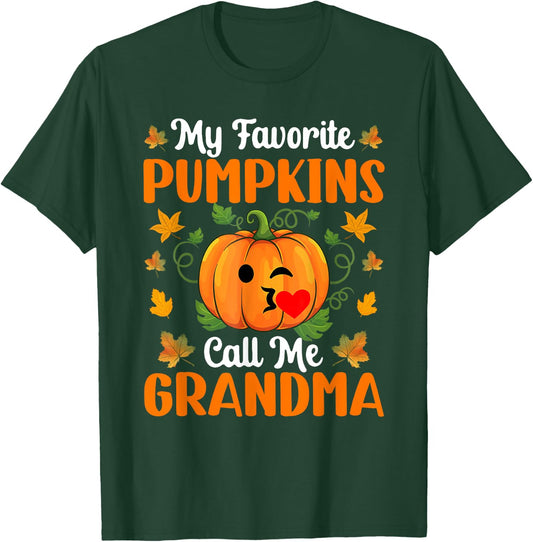 My Favorite Pumpkins Call Me Grandma Funny Halloween T-Shirt - T-Shirt | Forest