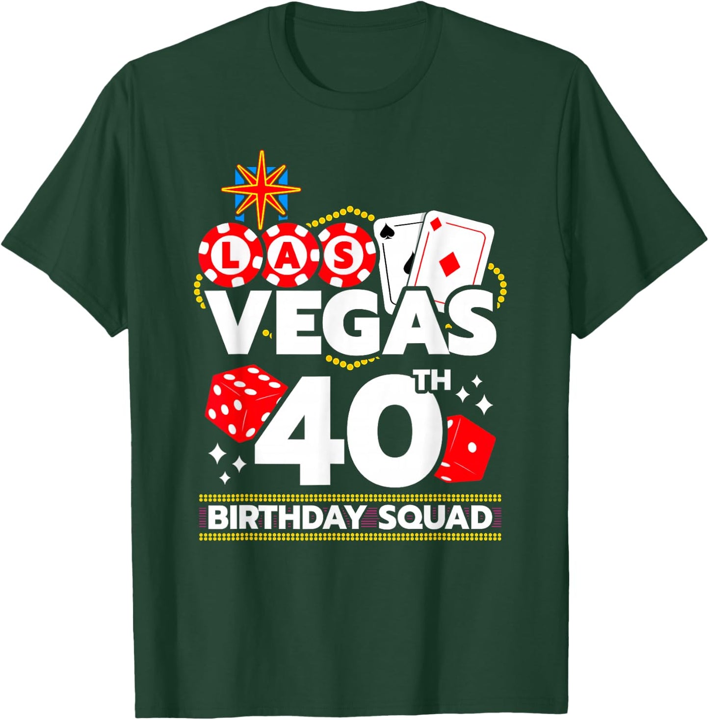 Las Vegas Birthday Party Gifts & Souvenirs Women's Black Short Sleeve 'Las Vegas 40th Birthday Squad' T-Shirt - T-Shirt | Forest