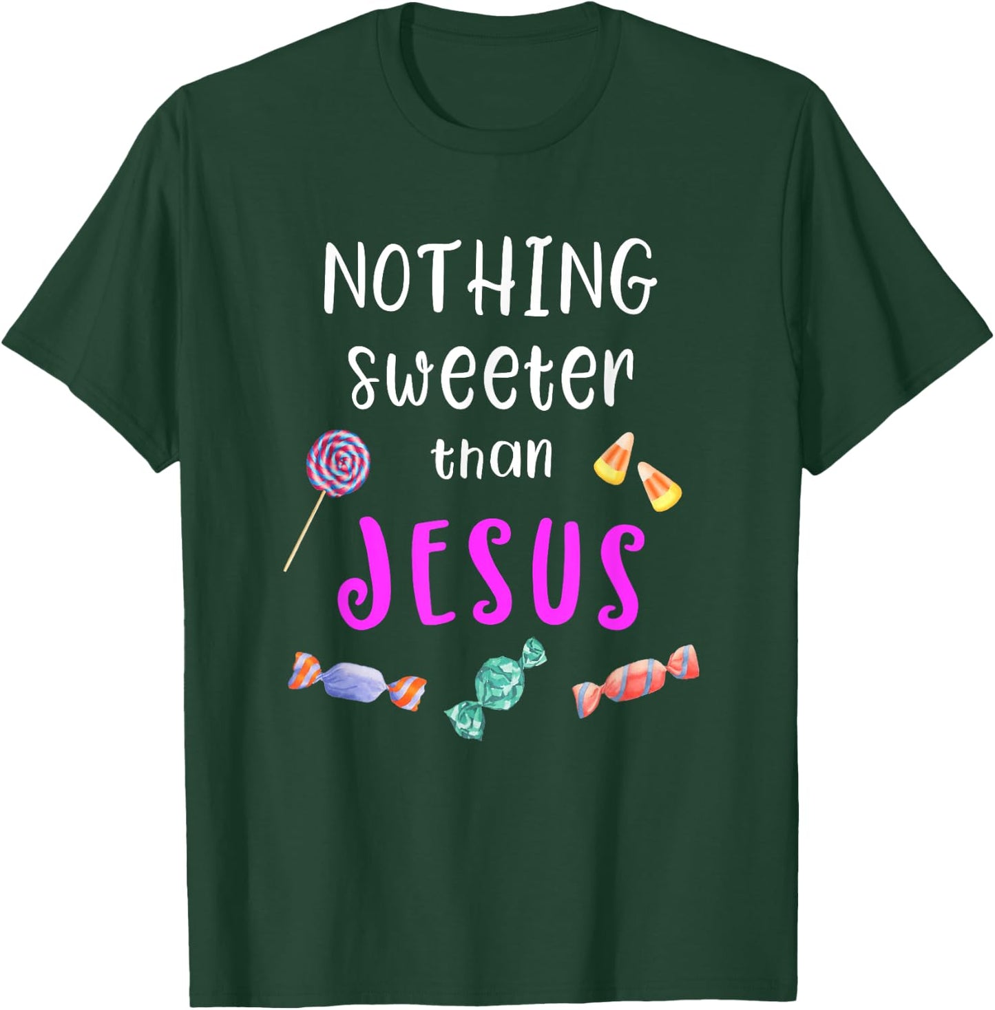 Cute Christian Gift, Jesus Trunk Or Treat Candy T-Shirt - T-Shirt | Forest