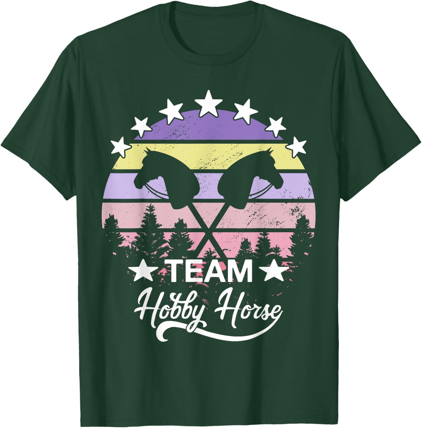 Team Hobby Horse Retro Hobby Horsing Hobby Horse T-Shirt - T-Shirt | Forest