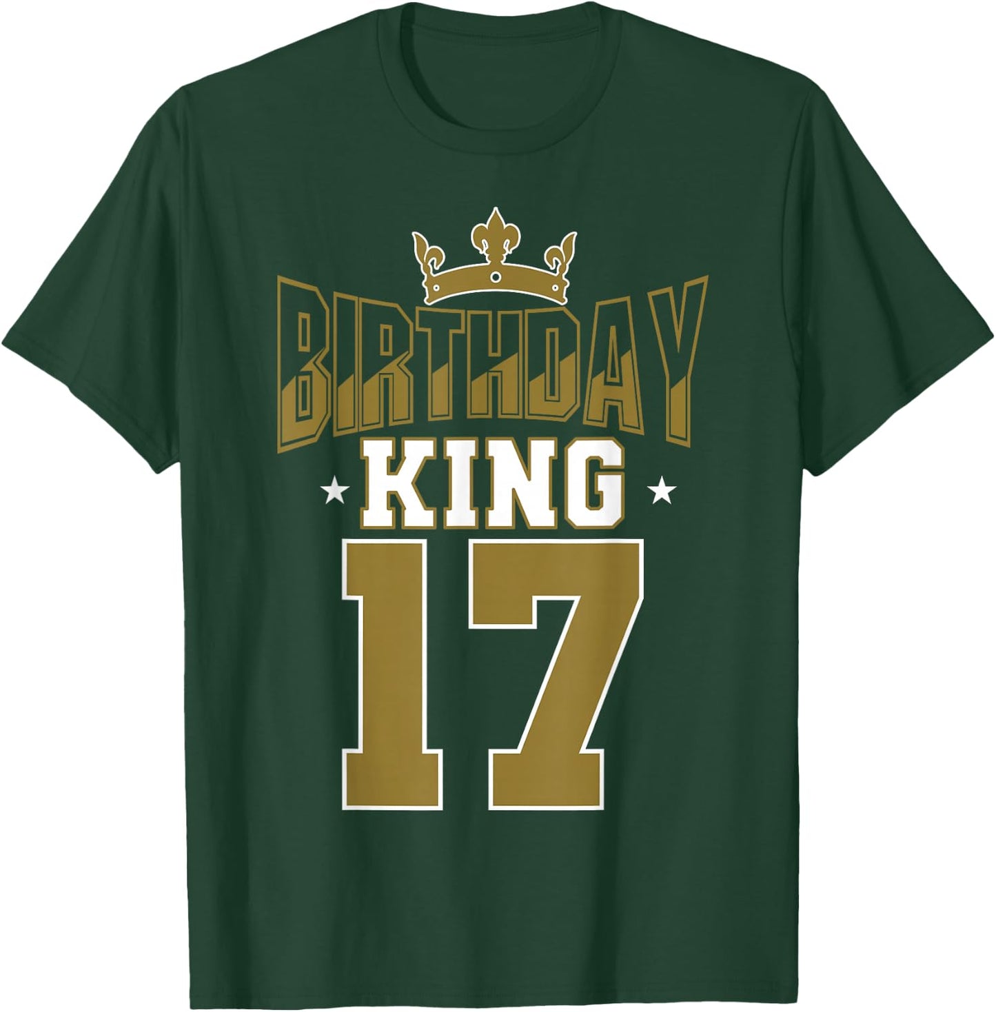 Birthday King 17 Bday Party Celebration 17th Royal Theme T-Shirt - T-Shirt | Forest