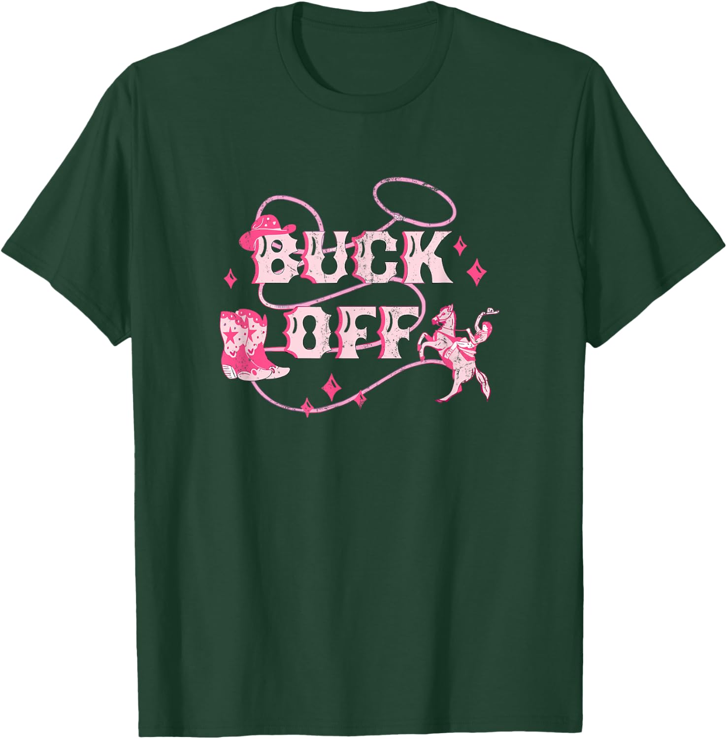 Retro Buck Off Western Country Rodeo Cowboy Horse Riding T-Shirt - T-Shirt | Forest