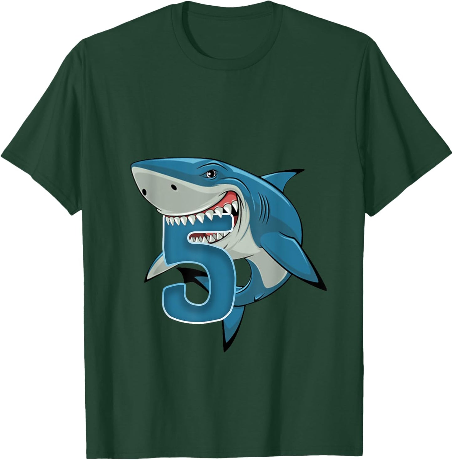 Kids 5 Year Old Shark Shirt 5th Birthday Shark Theme Party T-Shirt - T-Shirt | Forest