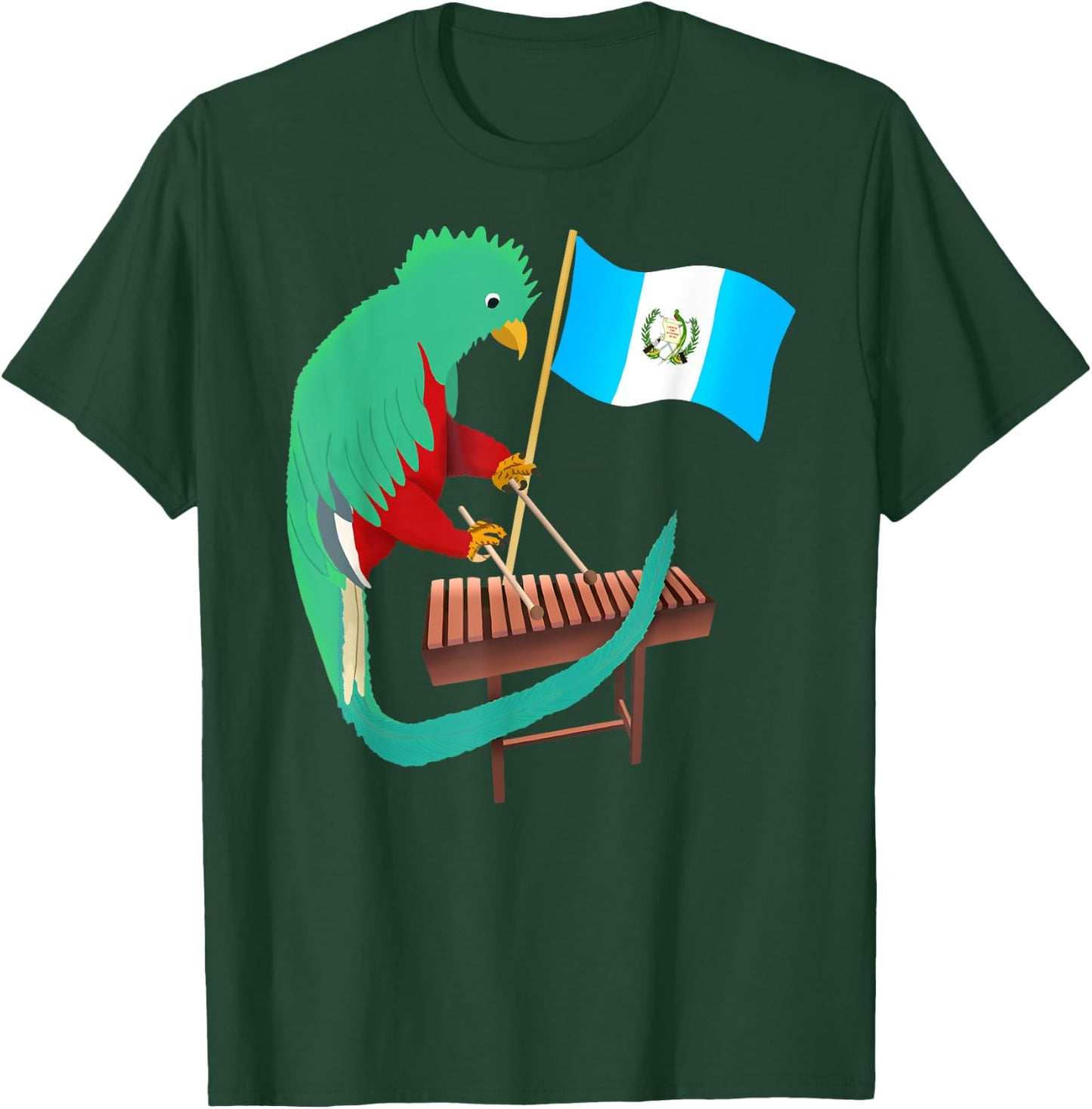 Guatemala Quetzal Chapin Antigua Guate Flag Tikal Marimba T-Shirt - T-Shirt | Forest